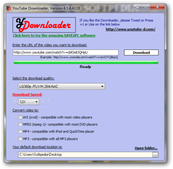 YouTube Downloader Portable screenshot