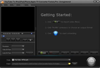 YouTube to iPod iPhone Converter Factory Pro screenshot