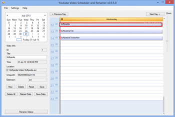 Youtube Video Scheduler and Renamer screenshot