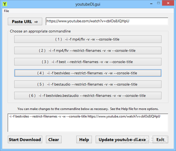 youtubeDLgui screenshot