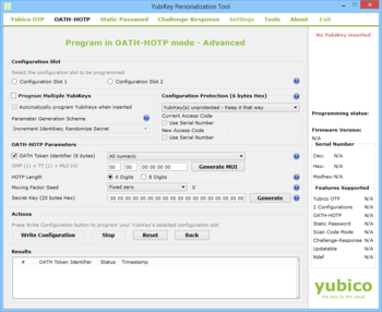 YubiKey Personalization Tool screenshot 2