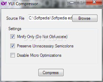 YUI Compressor GUI screenshot