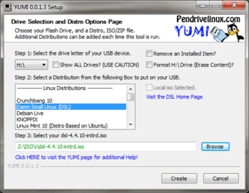 YUMI (Your Universal Multiboot Installer) screenshot