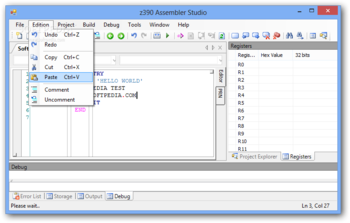 z390 Assembler Studio screenshot 2