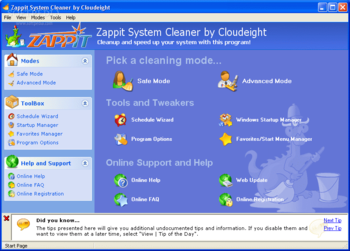 Zappit System Cleaner screenshot