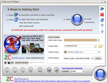 ZC Blu-ray DVD Ripper screenshot