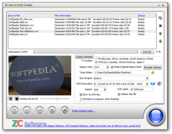 ZC DivX to DVD Creator screenshot