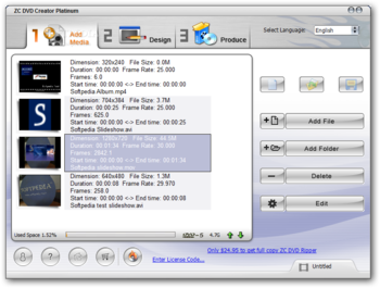 ZC DVD Creator Platinum screenshot