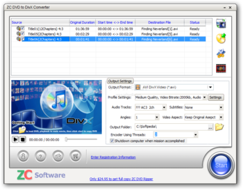 ZC DVD to DivX Converter screenshot 3
