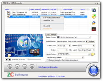 ZC DVD to HDTV Converter screenshot 3