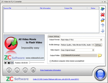 ZC Video to FLV Converter screenshot