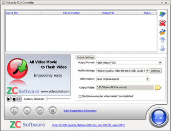 ZC Video to FLV Converter screenshot 2