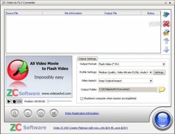 ZC Video to FLV Converter screenshot 3