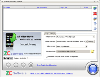 ZC Video to iPhone Converter screenshot