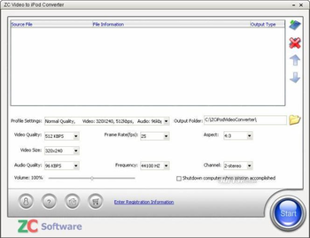 ZC Video to iPod Converter screenshot