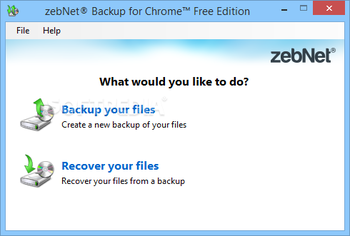 zebNet Backup for Chrome Free Edition screenshot