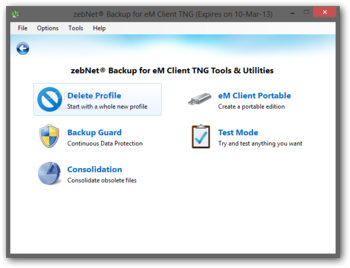 zebNet Backup for eM Client TNG screenshot 2