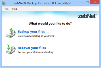 zebNet Backup for Firefox Free Edition screenshot