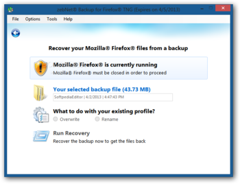 zebNet Backup for Firefox TNG screenshot 6