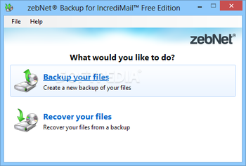 zebNet Backup for IncrediMail Free Edition screenshot