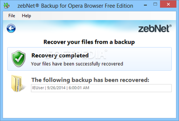 zebNet Backup for Opera Browser Free Edition screenshot 4