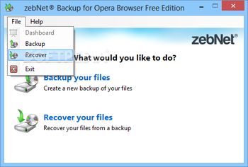 zebNet Backup for Opera Browser Free Edition screenshot 5