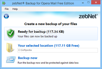 zebNet Backup for Opera Mail Free screenshot 2