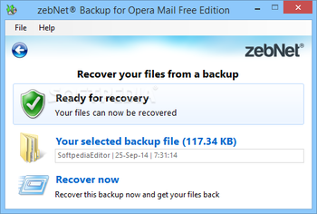 zebNet Backup for Opera Mail Free screenshot 3