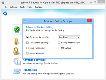 zebNet Backup for Opera Mail TNG screenshot 3