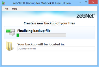 zebNet Backup for Outlook Free Edition screenshot 3