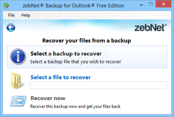 zebNet Backup for Outlook Free Edition screenshot 4