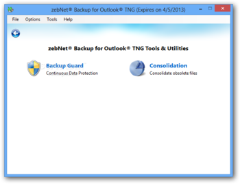 zebNet Backup for Outlook TNG (formerly Outlook Backup) screenshot 3