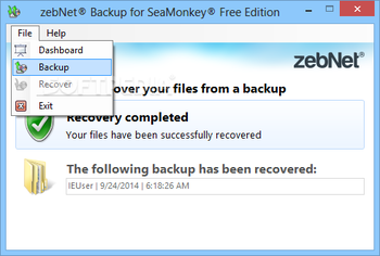 zebNet Backup for SeaMonkey Free Edition screenshot 3