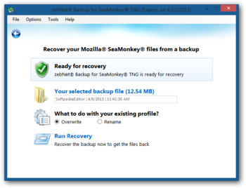 zebNet Backup for SeaMonkey TNG screenshot 6