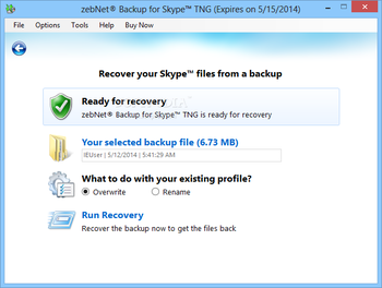 zebNet Backup for Skype TNG screenshot 5