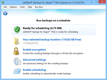 zebNet Backup for Skype TNG screenshot 6