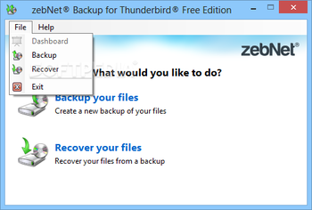 zebNet Backup for Thunderbird Free Edition screenshot 3