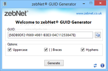 zebNet GUID Generator screenshot