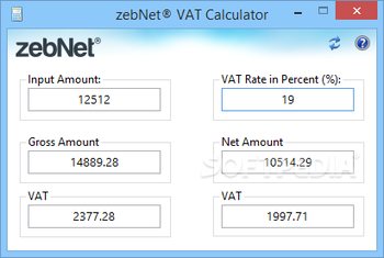 zebNet VAT Calculator TNG screenshot