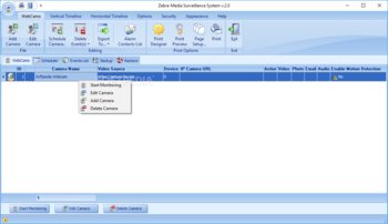Zebra-Media Surveillance System screenshot