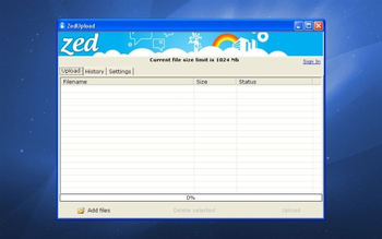 ZedUpload screenshot