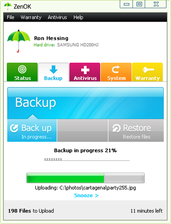 ZenOK Online Backup screenshot 3