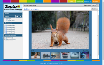 Zepto Auction Page Designer screenshot 2
