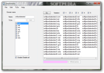 ZeroDomains screenshot