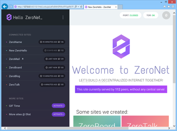 ZeroNet screenshot