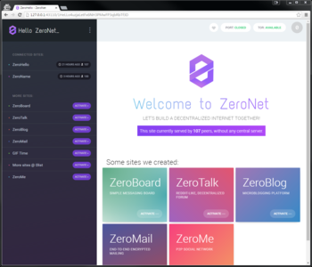 ZeroNet screenshot