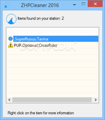 ZHPCleaner screenshot 2