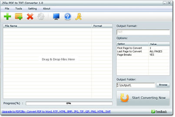 Zilla PDF to TXT Converter screenshot