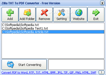 Zilla TXT To PDF Converter screenshot