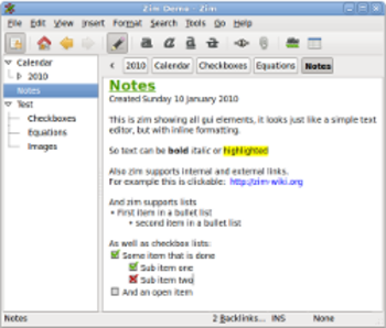 Zim Desktop Wiki Portable screenshot